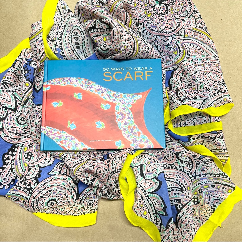New book “50 ways to tie a Scarf” by Lauren Friedman. The scarf is included!